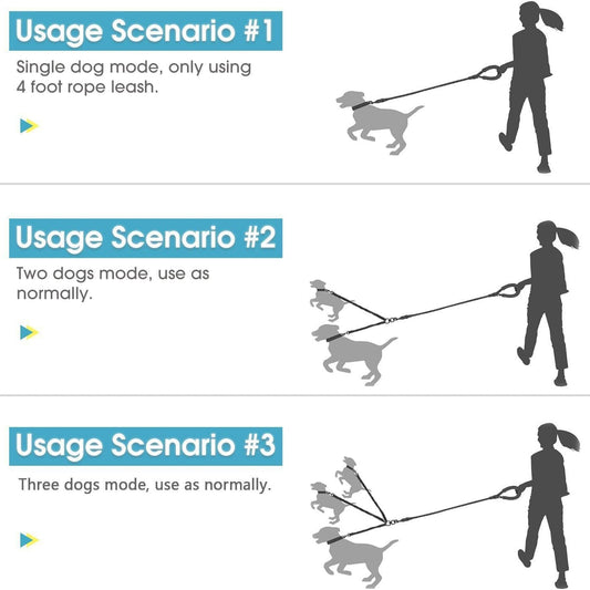 Adjustable High Elasticity Glow-in-the-Dark Anti-Tangle Dog Leash