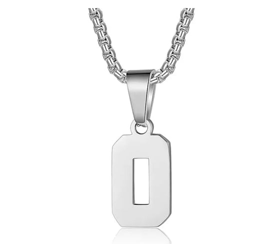 Simple Fashion Numbers Stainless Steel Black Double-sided Necklace