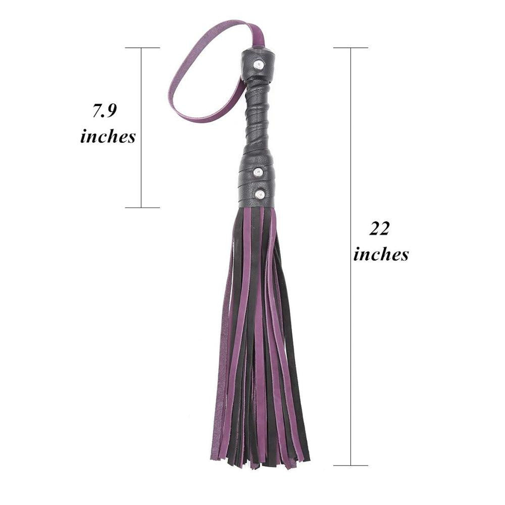 Leather Purple And Black Tassel Whip Toy (Adult)