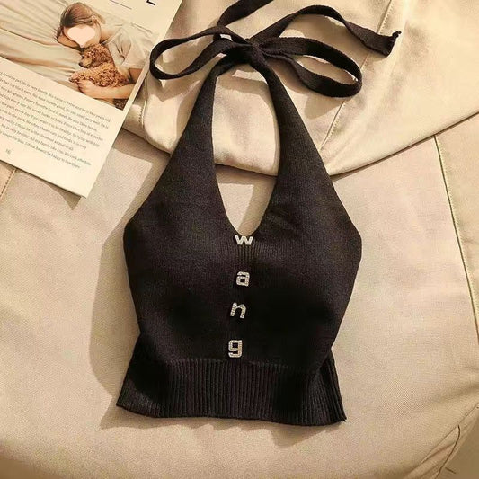 Summer Design Off-the-shoulder Short Halter Spaghetti Straps Vest