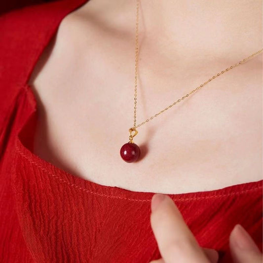 Ladies Fashion Purple Gold Sand Necklace