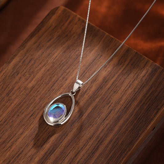 925 Sterling Silver Moonstone Pendant Necklace