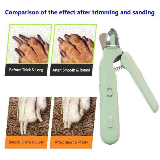 2 In 1 Pet Nail Clippers With Led Light Special Blood Line Scissors