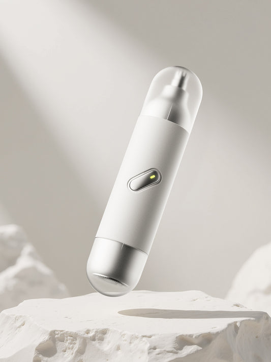 New 2-in-1 Electric Nose Hair Trimmer With Light, Washable Dual Blades (Portable)