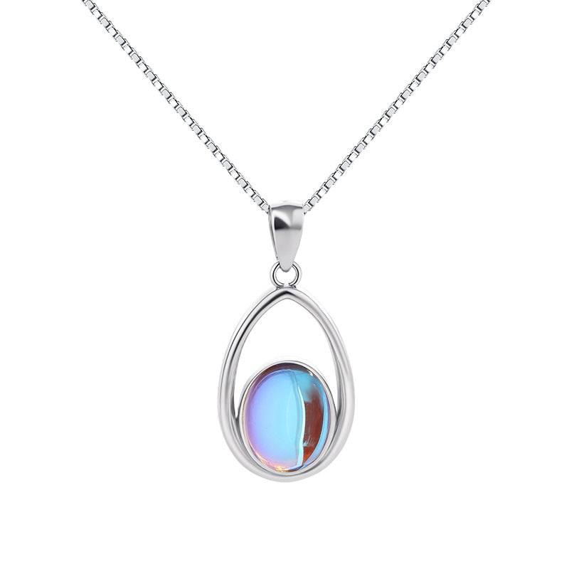 925 Sterling Silver Moonstone Pendant Necklace