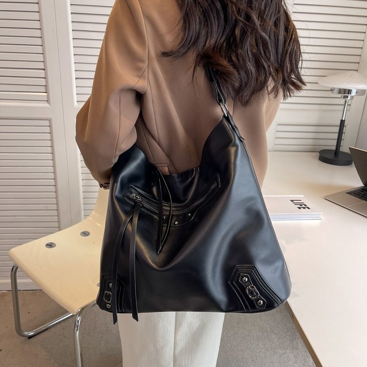 New Ladies PU Leather Magnetic Buckle Sewing Purse Bag
