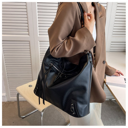 New Ladies PU Leather Magnetic Buckle Sewing Purse Bag