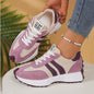 Stripe Lace-up Sneakers Ladies Thick Bottom Casual Shoes (Breathable)