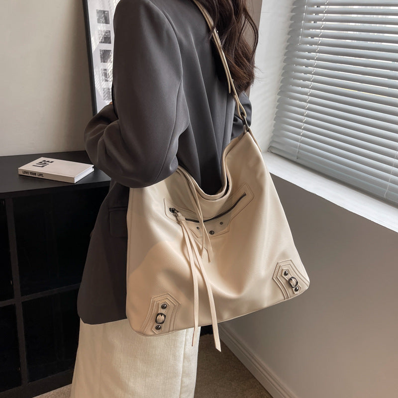 New Ladies PU Leather Magnetic Buckle Sewing Purse Bag