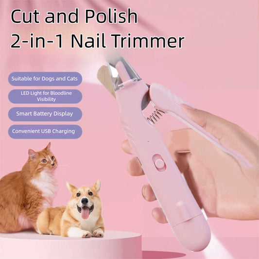 2 In 1 Pet Nail Clippers With Led Light Special Blood Line Scissors