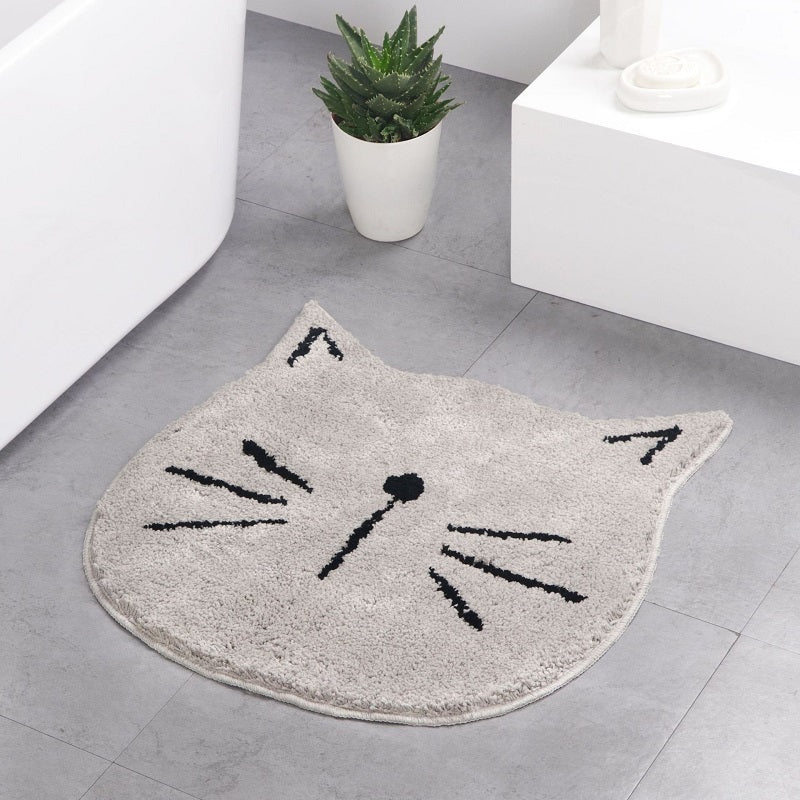 Nordic cartoon cat bathroom absorbent mat home entrance living room mat