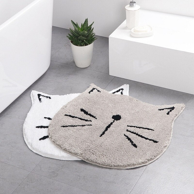 Nordic cartoon cat bathroom absorbent mat home entrance living room mat