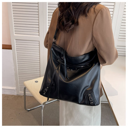 New Ladies PU Leather Magnetic Buckle Sewing Purse Bag