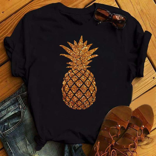 Ladies T-shirt Fashion Pineapple Print Top