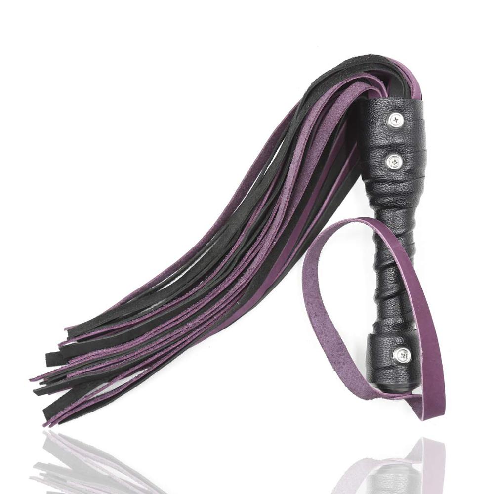 Leather Purple And Black Tassel Whip Toy (Adult)