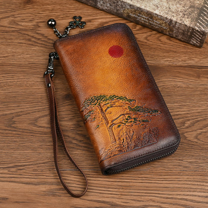 Ladis Leather Wallet Long Rising Sun