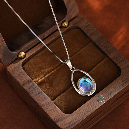 925 Sterling Silver Moonstone Pendant Necklace