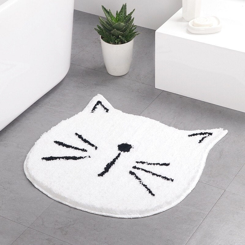 Nordic cartoon cat bathroom absorbent mat home entrance living room mat