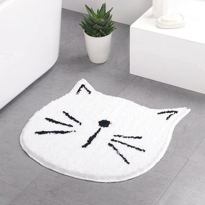 Nordic cartoon cat bathroom absorbent mat home entrance living room mat