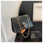 Crocodile-Print Chain Crossbody Purse Bag For Ladies