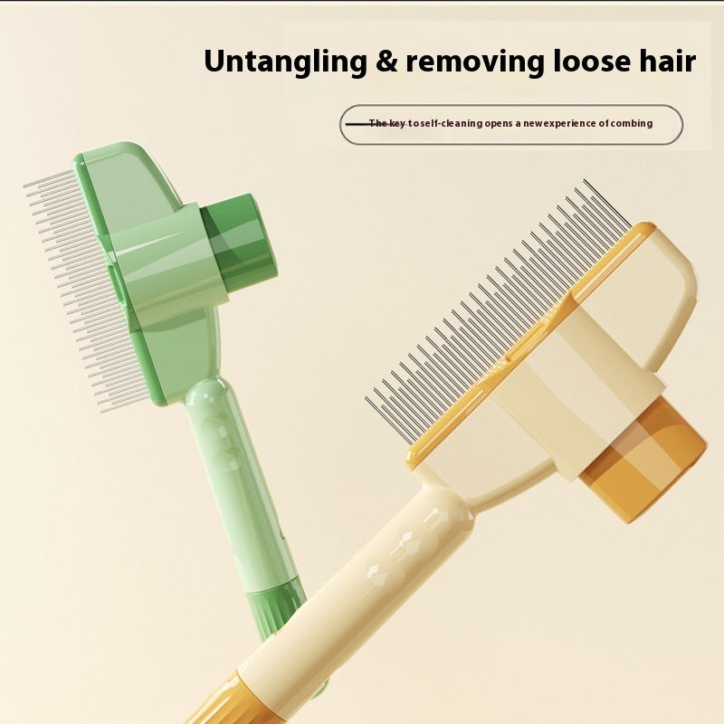 Pet Comb With Release Button Flea  - Easy To Use And Durable Grooming Tool Pet Products