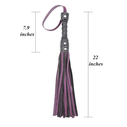 Leather Purple And Black Tassel Whip Toy (Adult)