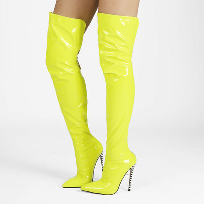High-heeled Pointed-toe Over-the-knee Plus-size Ladies Boots