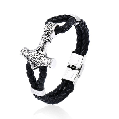 European  Fashion Titanium Soft Leather Bracelet