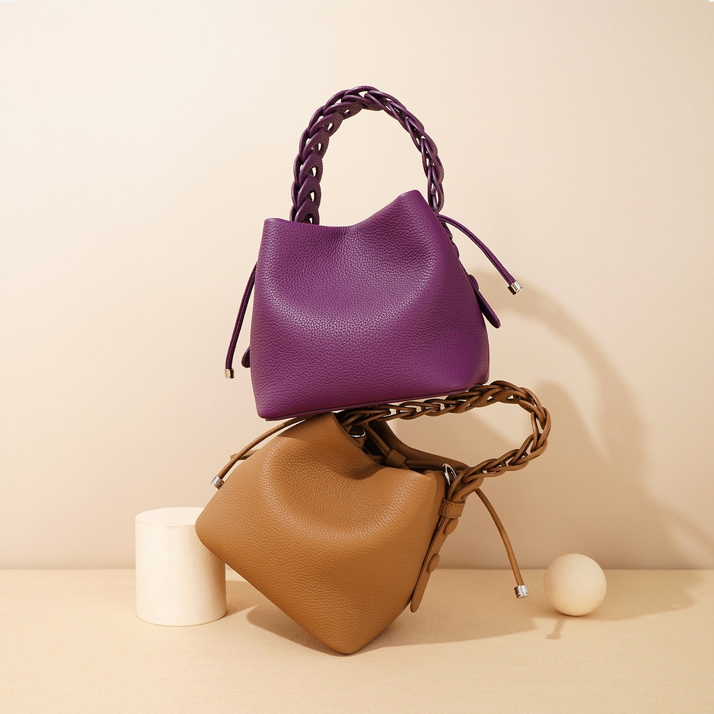 Cowhide Bucket Purse Bag For Ladies (Leather )