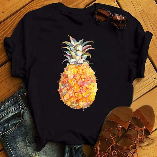 Ladies T-shirt Fashion Pineapple Print Top