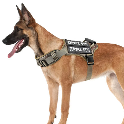 Tactical Service Dog Harness With Handle, No-Pull Adjustable For Easy Walking And Training (US Only)
