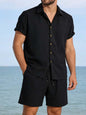 Men's Casual Resort Shorts And Shirt  (Set)