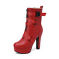 New Ladies Mid-calf Boots With Thick Soles And Chunky Heels