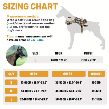 Tactical Service Dog Harness With Handle, No-Pull Adjustable For Easy Walking And Training (US Only)