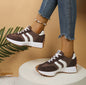 Stripe Lace-up Sneakers Ladies Thick Bottom Casual Shoes (Breathable)