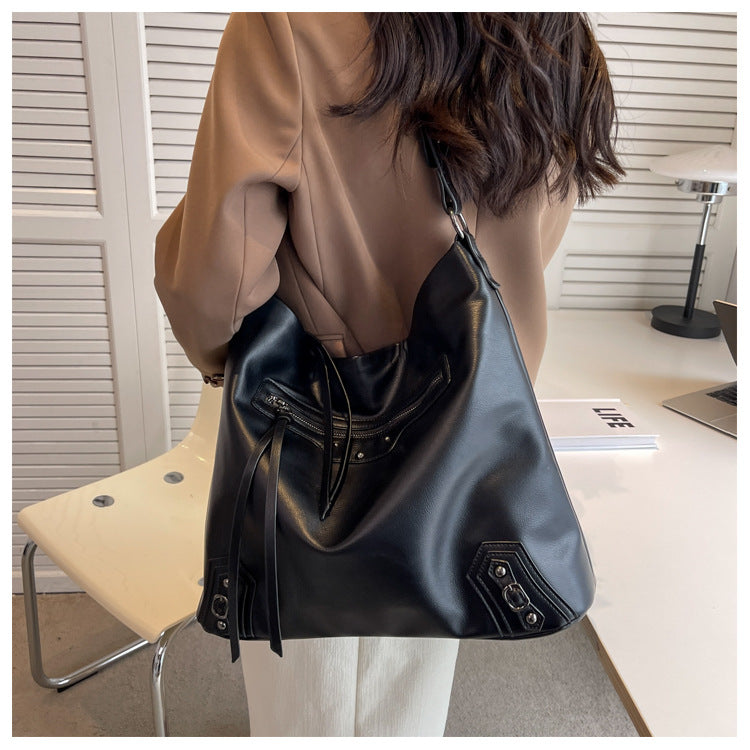 New Ladies PU Leather Magnetic Buckle Sewing Purse Bag