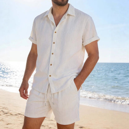 Men's Casual Resort Shorts And Shirt  (Set)
