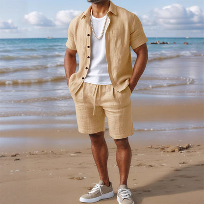 Men's Casual Linen Loose-Fit Button-Up Shirt
