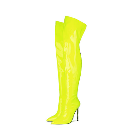 High-heeled Pointed-toe Over-the-knee Plus-size Ladies Boots
