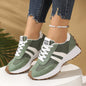 Stripe Lace-up Sneakers Ladies Thick Bottom Casual Shoes (Breathable)
