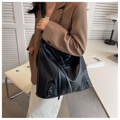 New Ladies PU Leather Magnetic Buckle Sewing Purse Bag