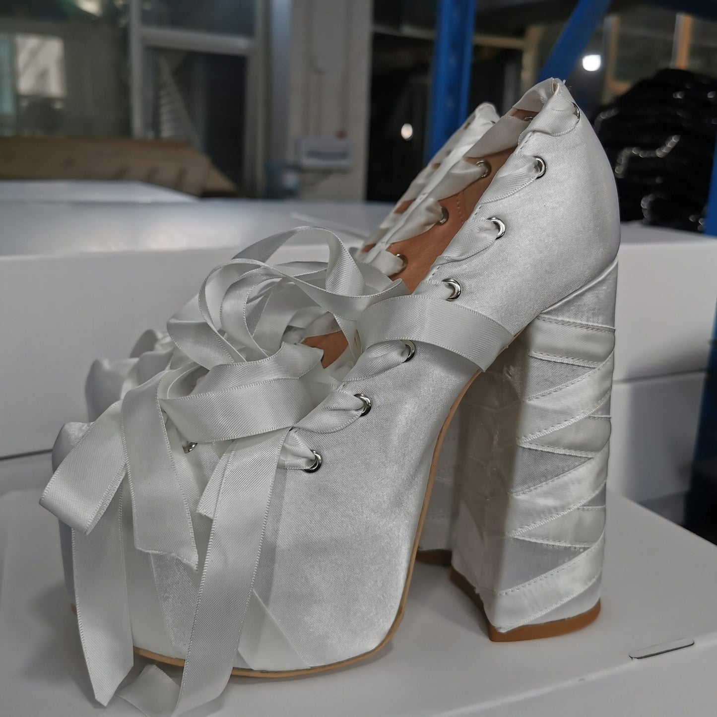 High-heeled Strappy Platform Chunky-heel Plus-size Ladies Pumps