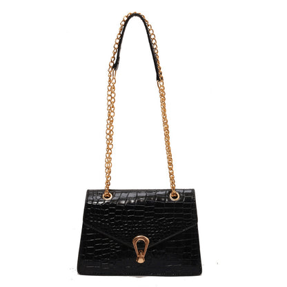 Crocodile-Print Chain Crossbody Purse Bag For Ladies