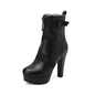 New Ladies Mid-calf Boots With Thick Soles And Chunky Heels