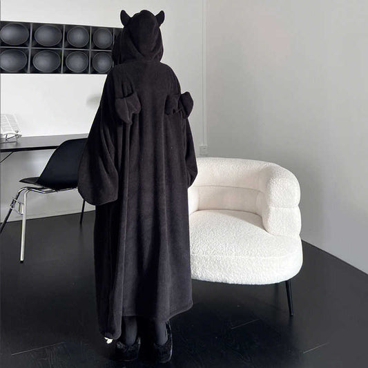 Plus Size Cute Little Devil Black Island Velvet Set