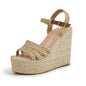European  Woven Hemp Rope Strap Ladies Shoes