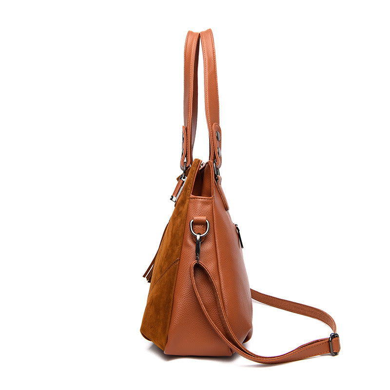 Ladies Retro Tassel Zipper Suede Purse Bag