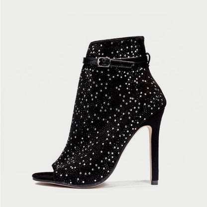 Stiletto-heeled Rhinestone-embellished Ladies Shoe