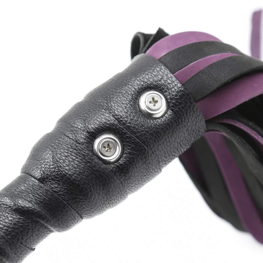 Leather Purple And Black Tassel Whip Toy (Adult)
