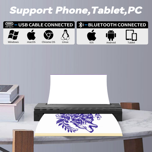 Bluetooth Portable Mini Thermal Tattoo Printer (A4)